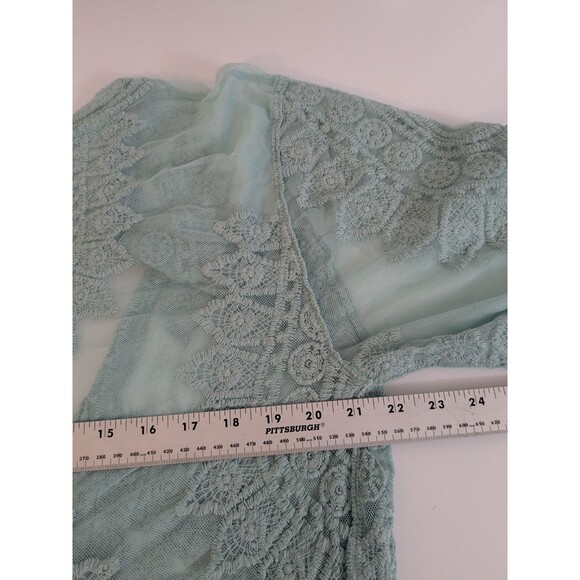 Rachel Zoe Sea Foam Lace Cardigan Cover Up One Size - Picture 5 of 6